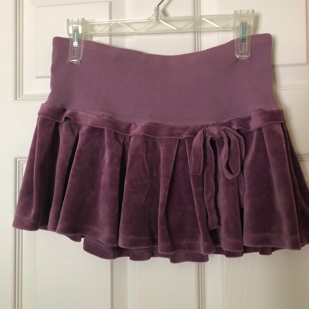 Juicy Couture velour purple drop waist skirt